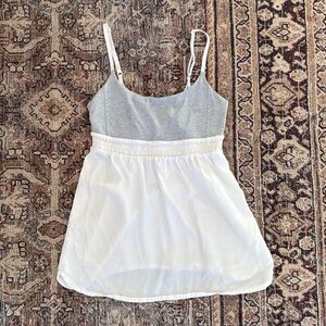 Lululemon Gray White Striped Babydoll Top